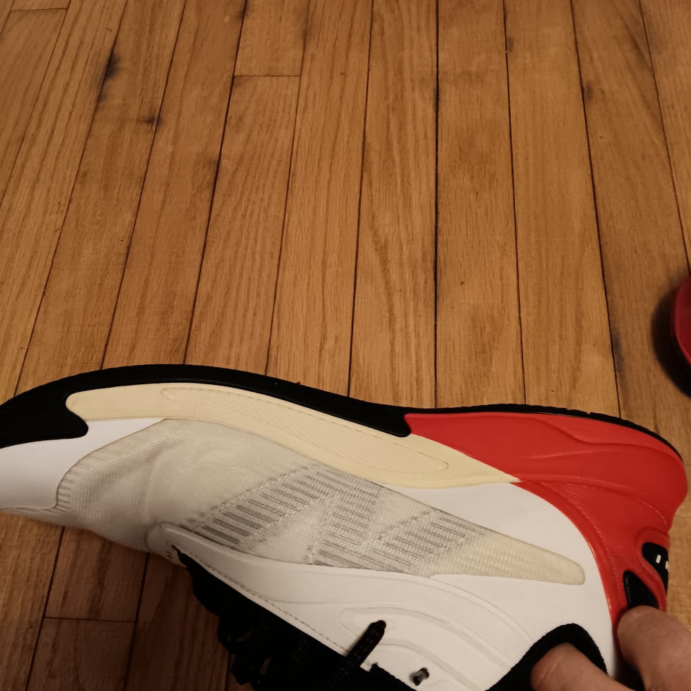 New Balance Men's White Black Red Athletic Sneakers - Picture 3 of 8